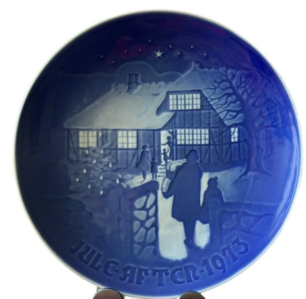 B&G Bing & Grondahl 1973 Country Christmas Plate 9073 Denmark Limited Edition
